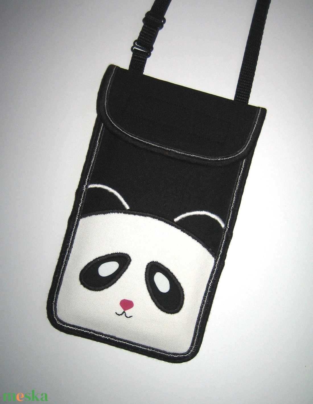 Cuki panda Mobiltok állítható pántos kistáska plus-os méretű telefonokhoz 2in1  - táska & tok - pénztárca & más tok - telefontok - Meska.hu