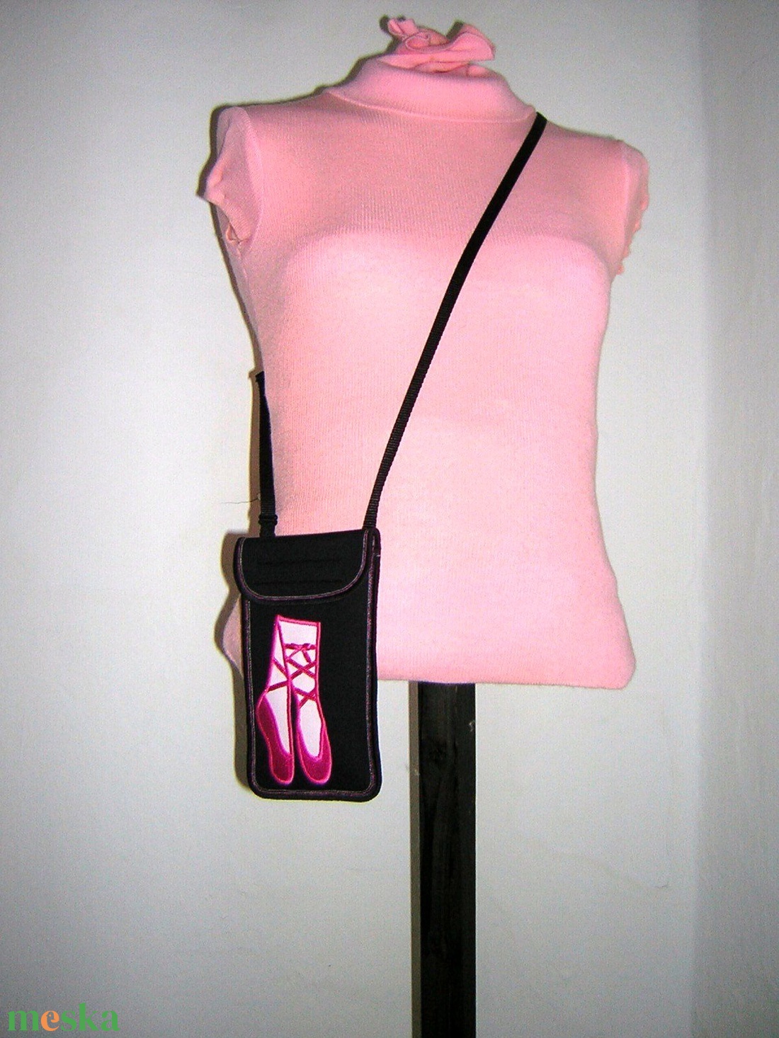 Balettcipők Mobiltok állítható pánttal  XL telefon tartó nyakbaakasztható kistáska - táska & tok - pénztárca & más tok - telefontok - Meska.hu