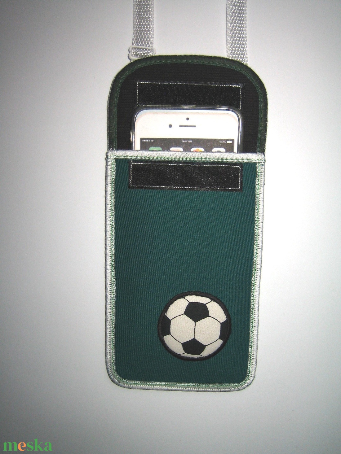 Mobiltok nagyméretű telefonhoz 2in1 állítható pántos mini oldaltáska Zöld Fehér Fradi focista - táska & tok - pénztárca & más tok - telefontok - Meska.hu
