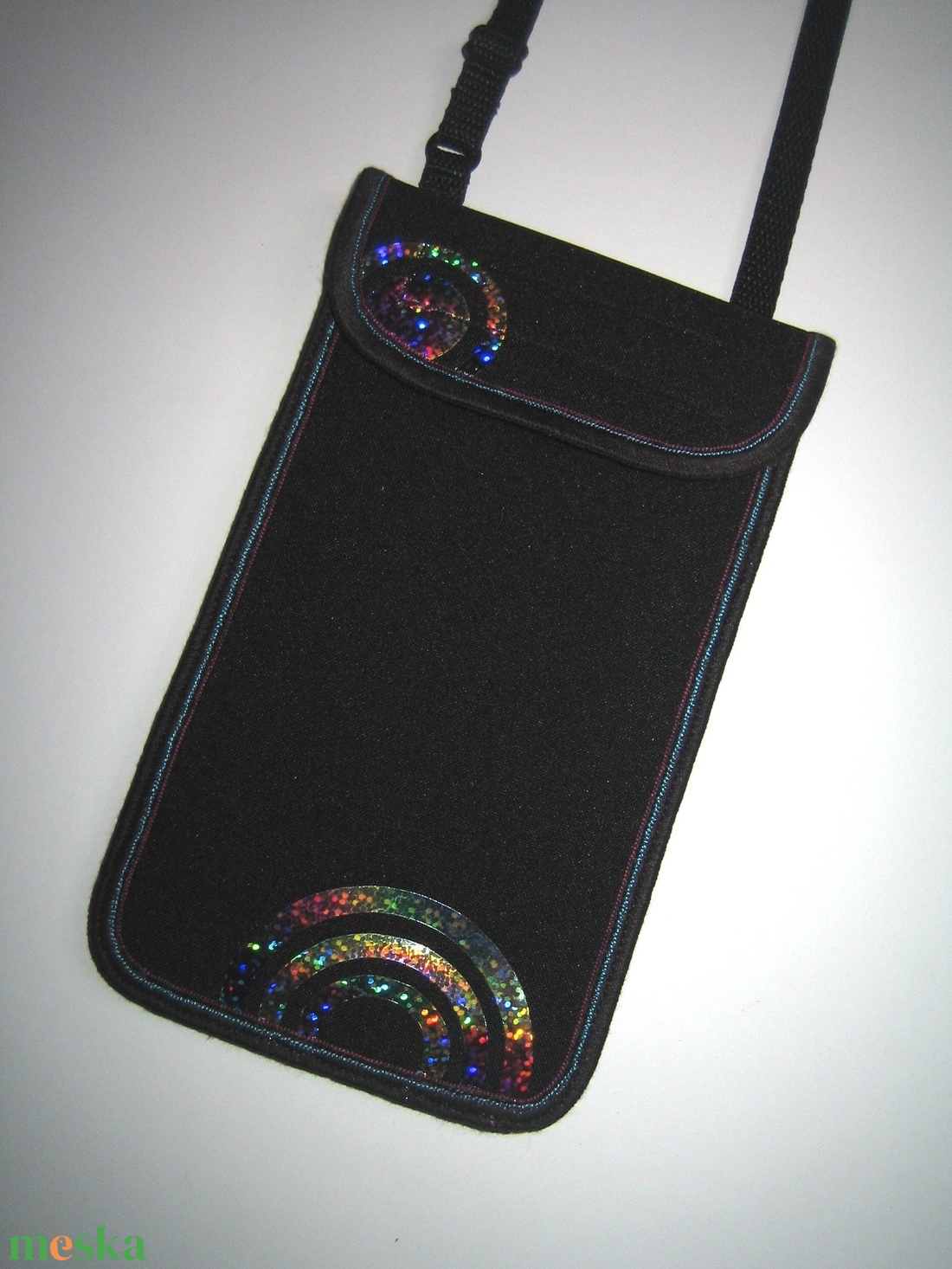 Mobiltok állítható pánttal nagy méretű telefonokhoz Hologramos körökkel - táska & tok - pénztárca & más tok - telefontok - Meska.hu