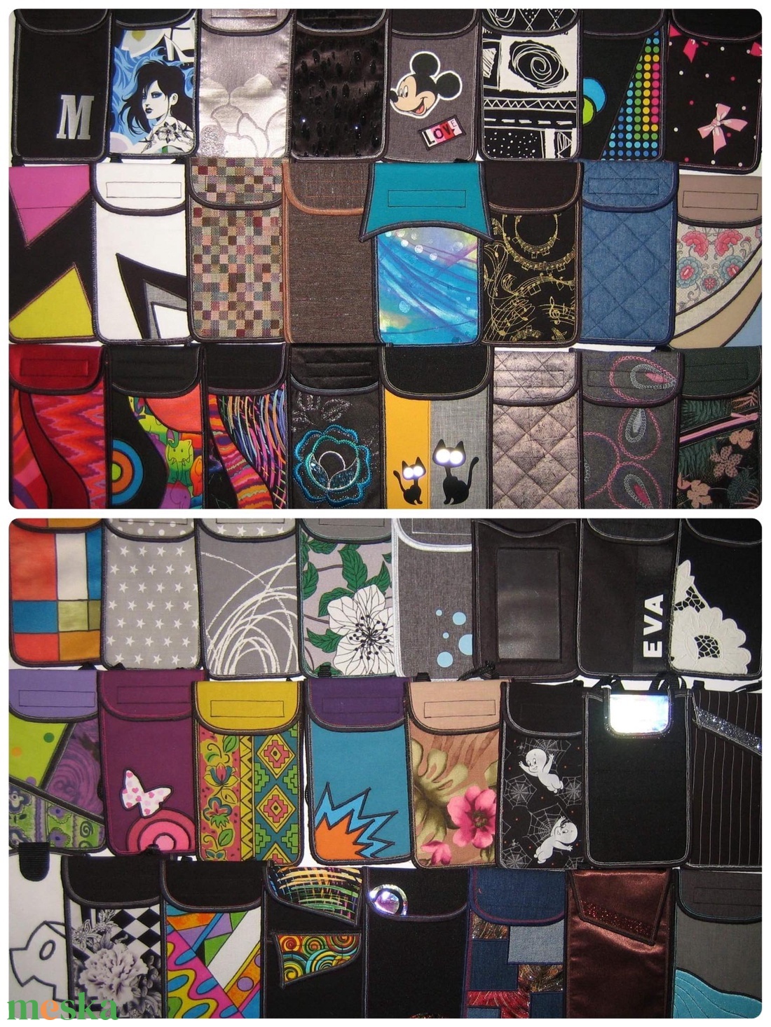 Pandás telefontok állítható pántos kistáska plus-os méretű telefonokhoz 2in1  - táska & tok - pénztárca & más tok - telefontok - Meska.hu