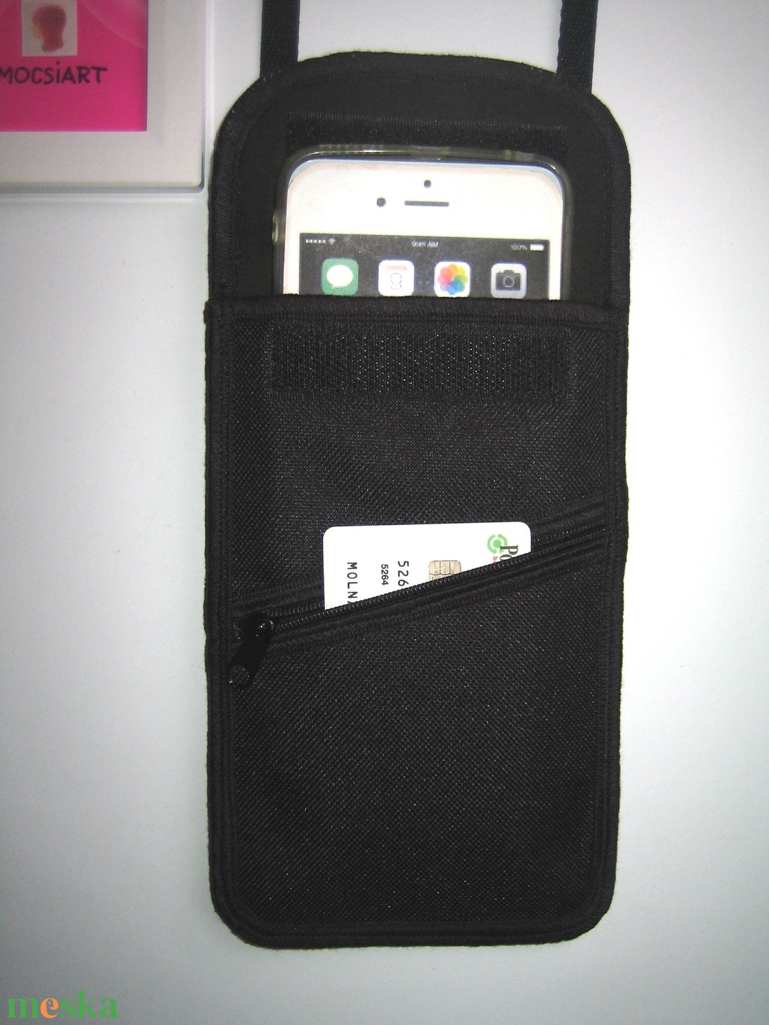 Vízálló zsebes mobiltok nagy méretű telefonokhoz állítható pántos kistáska 2az1ben Fekete #mobiltok - táska & tok - pénztárca & más tok - telefontok - Meska.hu
