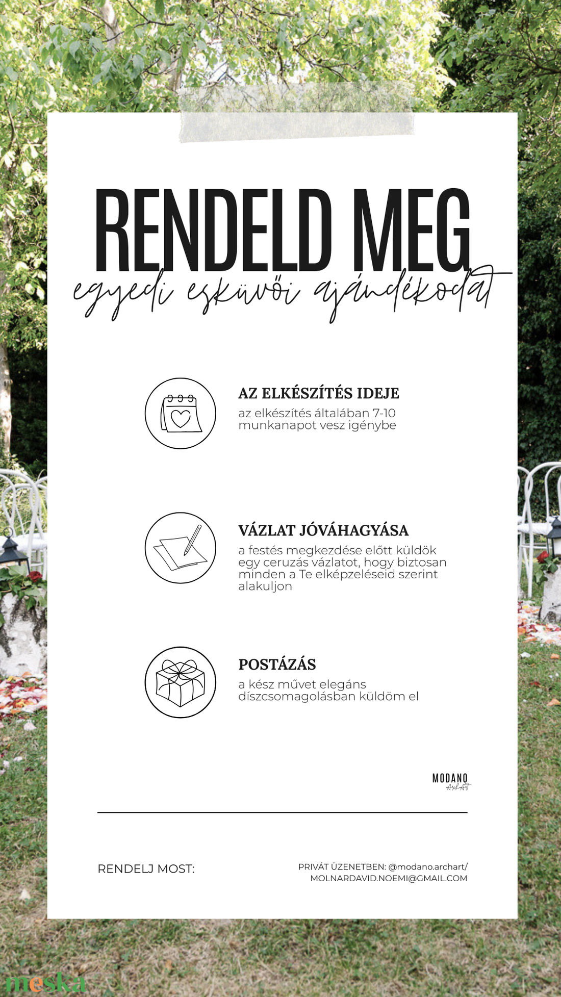 Esküvői helyszín egyedi megrendelés saját fotó alapján - művészet - festmény - akvarell - Meska.hu