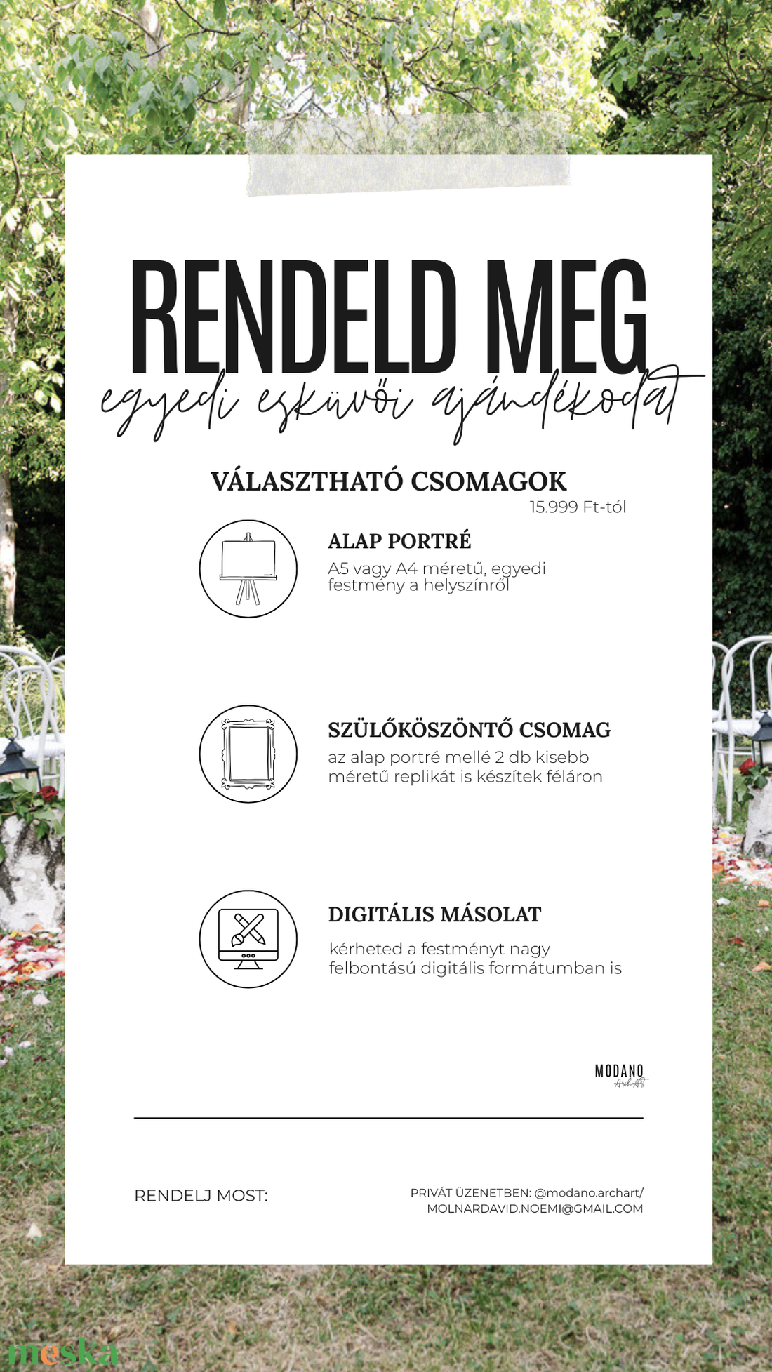 Esküvői helyszín egyedi megrendelés saját fotó alapján - művészet - festmény - akvarell - Meska.hu