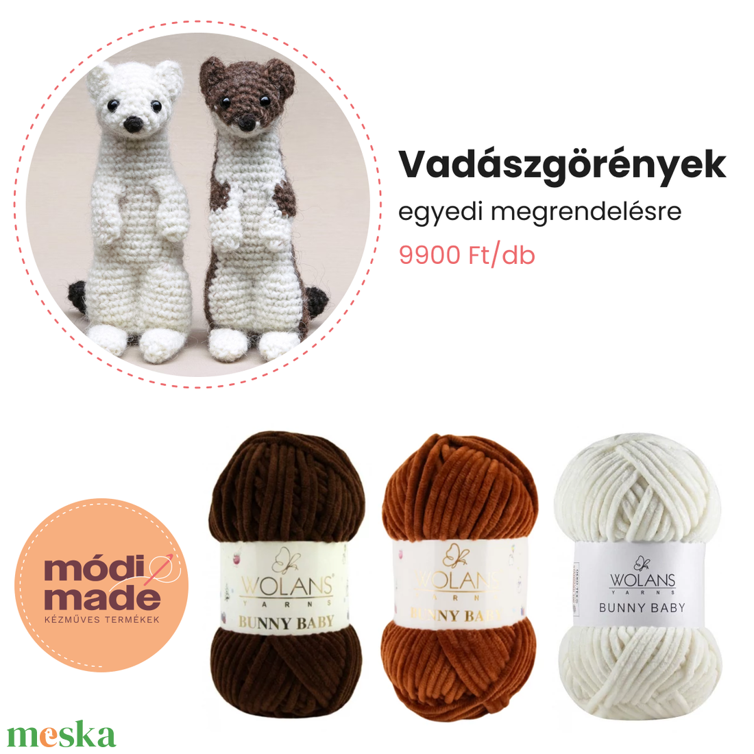 Egyedi horgolt vadászgörény - játék & sport - plüssállat & játékfigura - más figura - Meska.hu