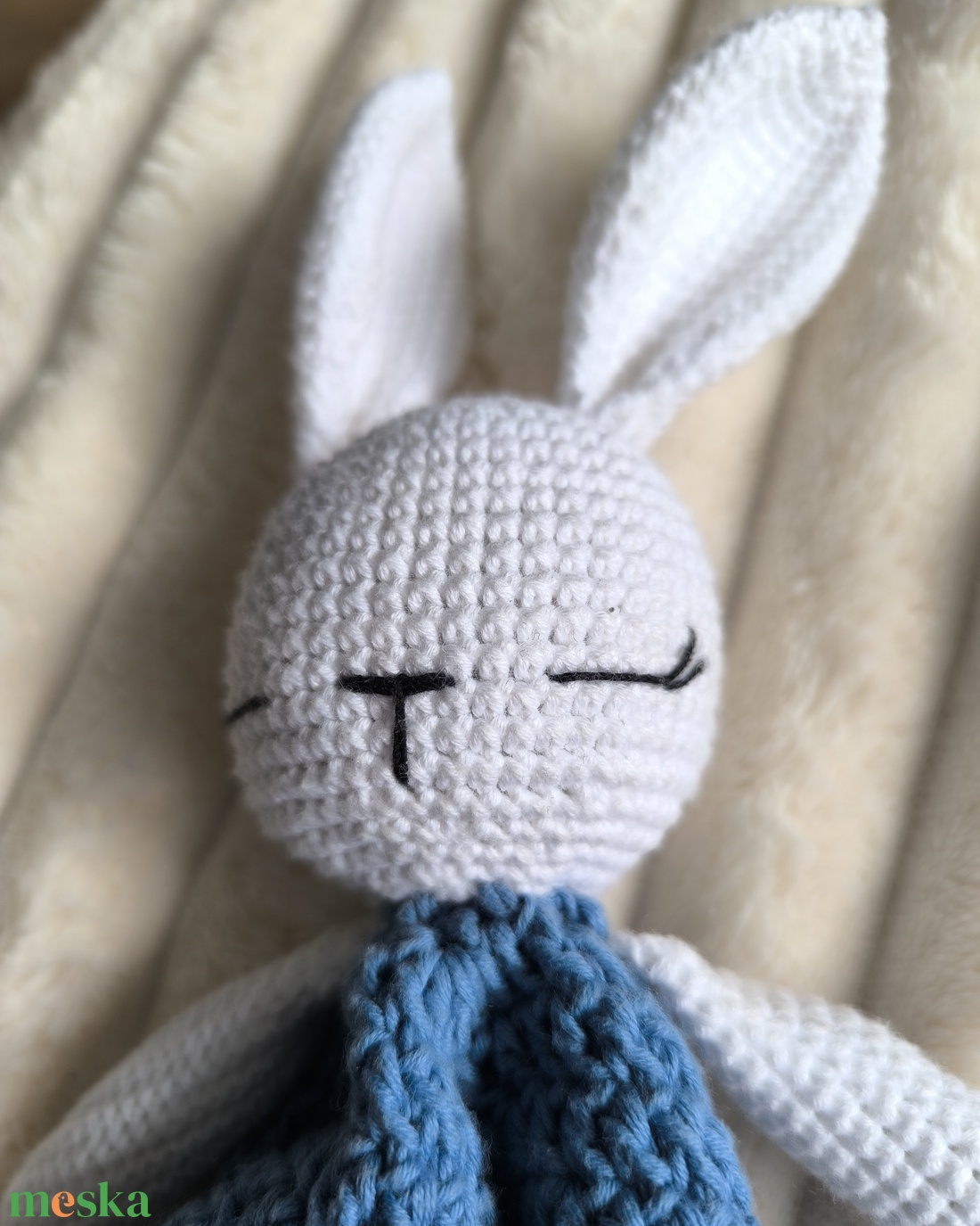 Nudli, a horgolt nyuszis szundikendő - baba - mama - baba játékok - szundikendő, alvóka - Meska.hu