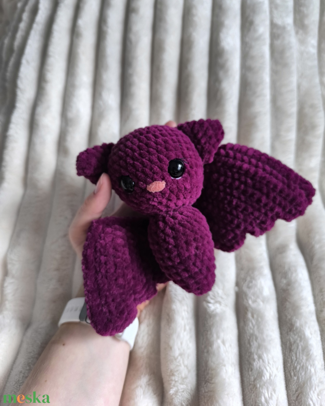 Bíborka, a horgolt denevér - játék & sport - plüssállat & játékfigura - más figura - Meska.hu