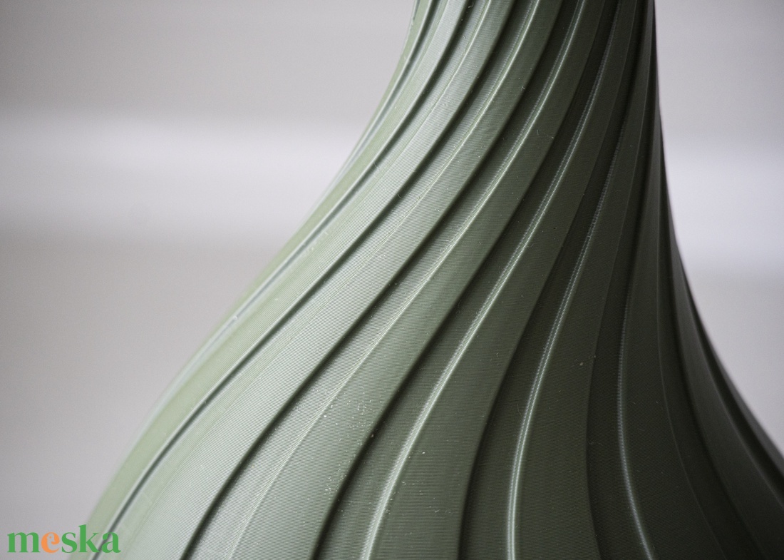 3d nyomtatott zöld váza (szárított virágoknak) - otthon & életmód - virágdekoráció - virágtartó - váza - Meska.hu