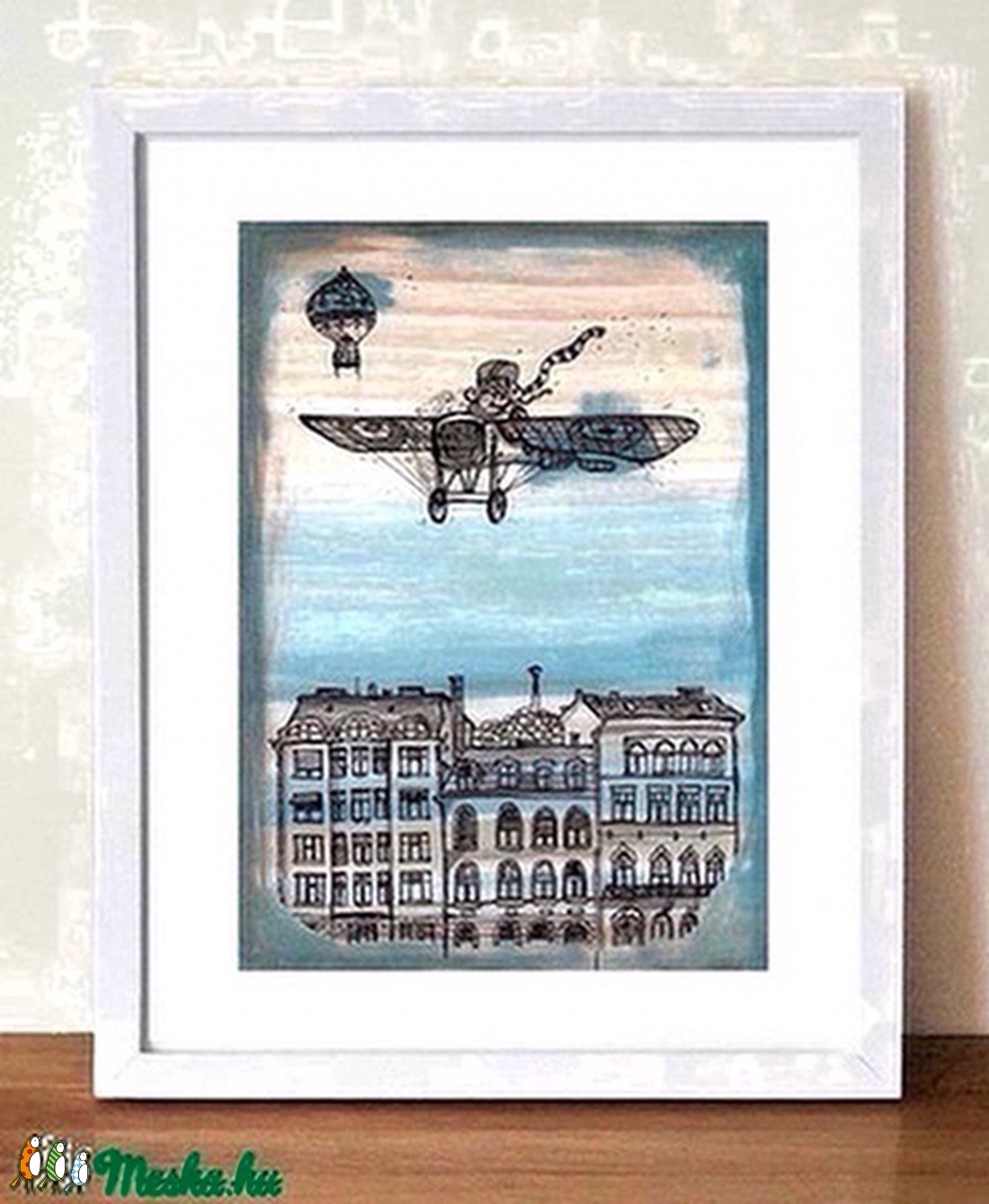 Repülő Budapest felett - számozott nyomat, print, illusztráció, A4 -  - Meska.hu