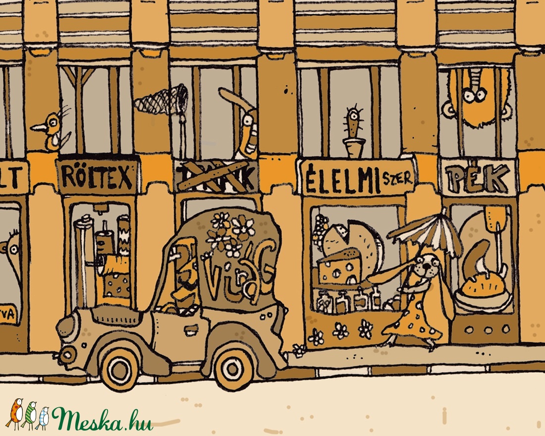 Anker Palota - számozott nyomat, illusztráció, print, A5 méretben - művészet - Meska.hu