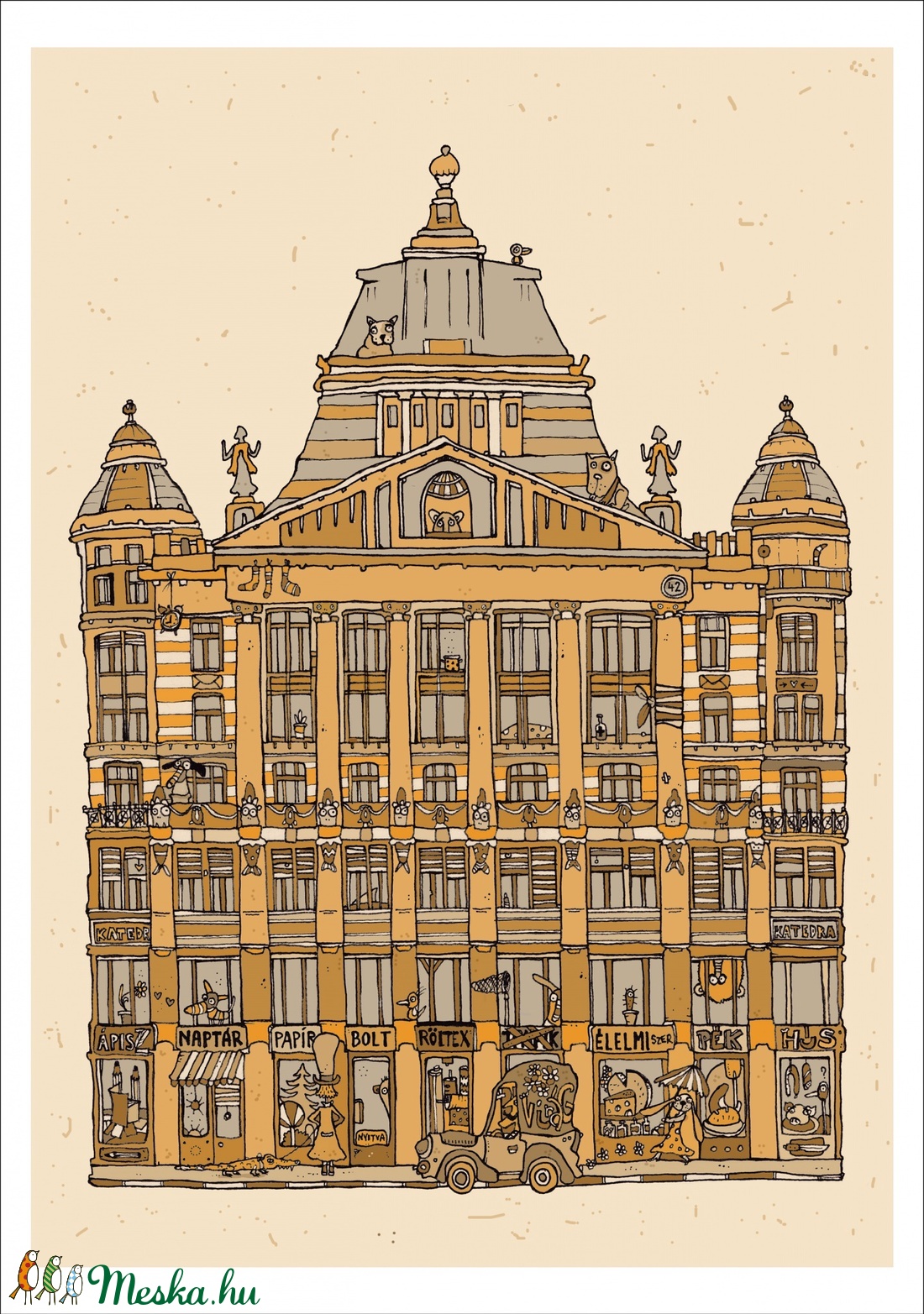 Anker Palota - számozott művészi nyomat, print, illusztráció, saját grafikámról, A4 méretben - - Meska.hu Anker Palota - számozott művészi nyomat, print, illusztráció, saját grafikámról, A4 méretben - - Meska.hu