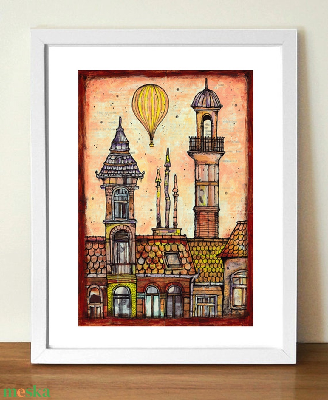 Léghajó Budapesten - számozott művészi nyomat, print, saját grafikámról, A4 méretben - művészet - grafika & illusztráció - digitális - Meska.hu