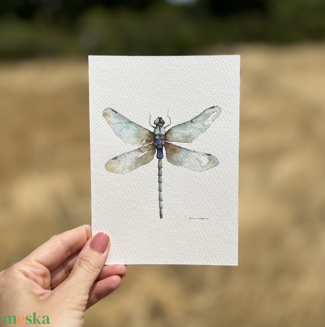 Eredeti akvarell szitakötő festmény - művészet - festmény - akvarell - Meska.hu