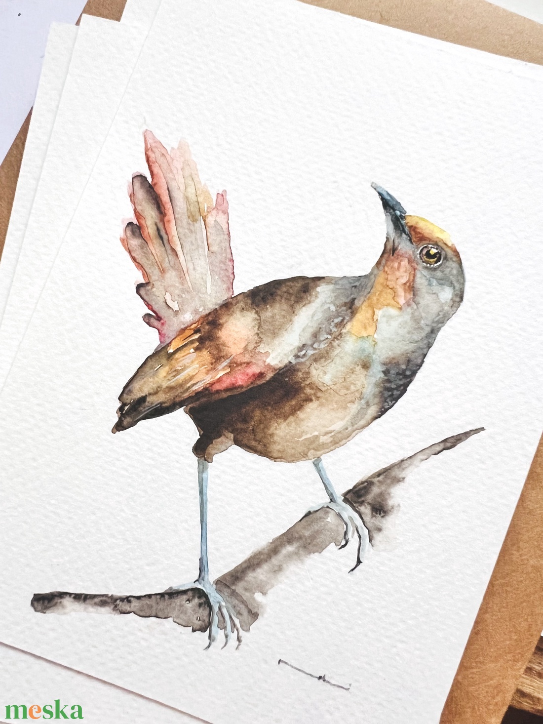 Eredeti akvarell madár festmény - művészet - festmény - akvarell - Meska.hu