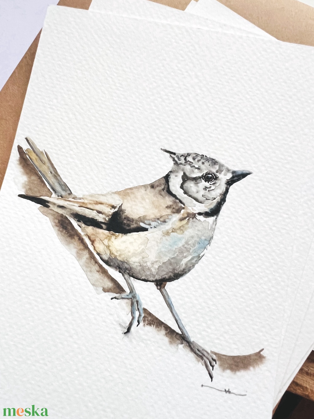 Eredeti akvarell madár festmény - művészet - festmény - akvarell - Meska.hu