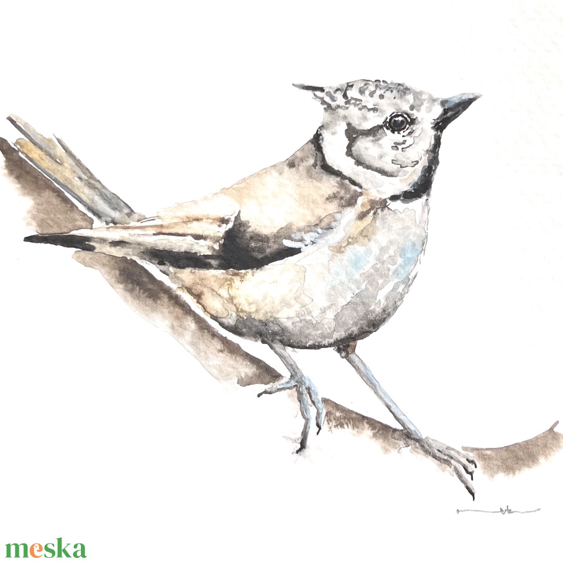 Eredeti akvarell madár festmény - művészet - festmény - akvarell - Meska.hu
