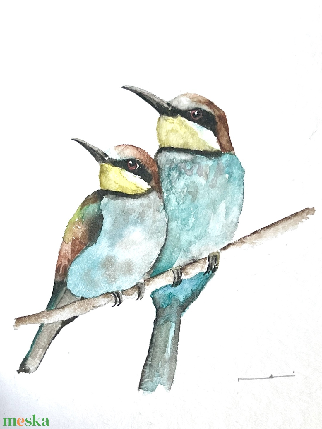 Eredeti akvarell gyurgyalag pár festmény - művészet - festmény - akvarell - Meska.hu