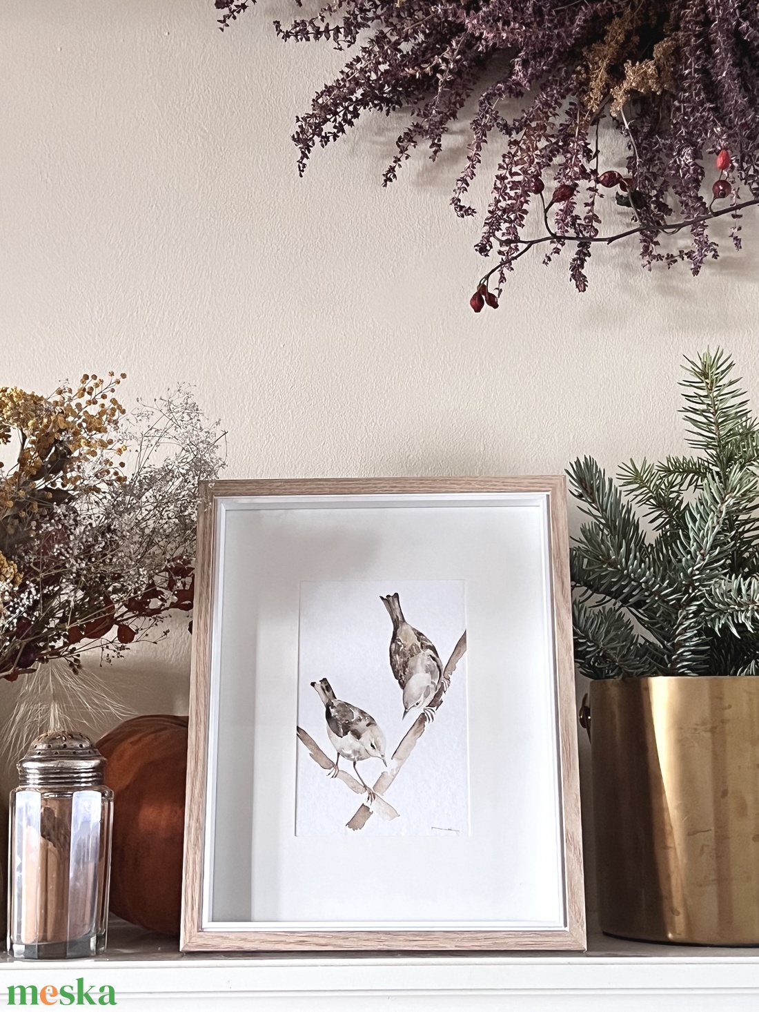 Eredeti akvarell vízirigó pár festmény - művészet - festmény - akvarell - Meska.hu