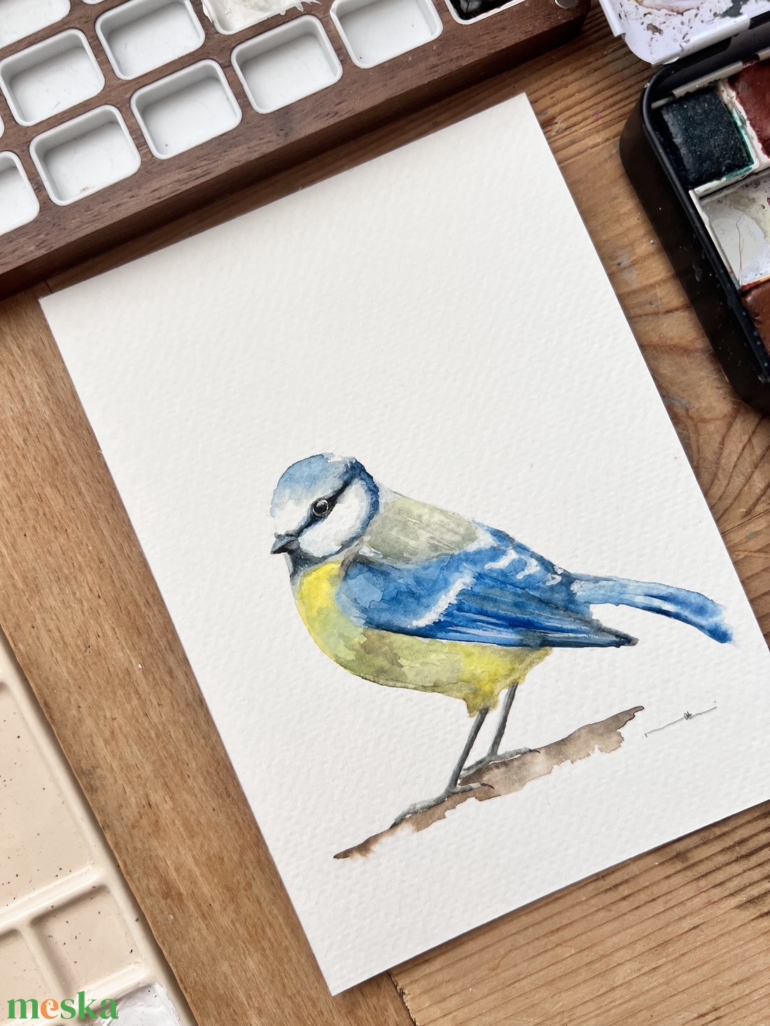 Eredeti akvarell cinke madár festmény - művészet - festmény - akvarell - Meska.hu