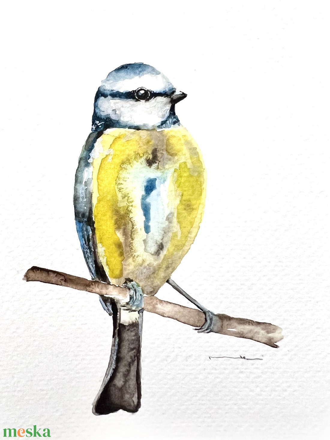 Eredeti akvarell cinke madár festmény - művészet - festmény - akvarell - Meska.hu