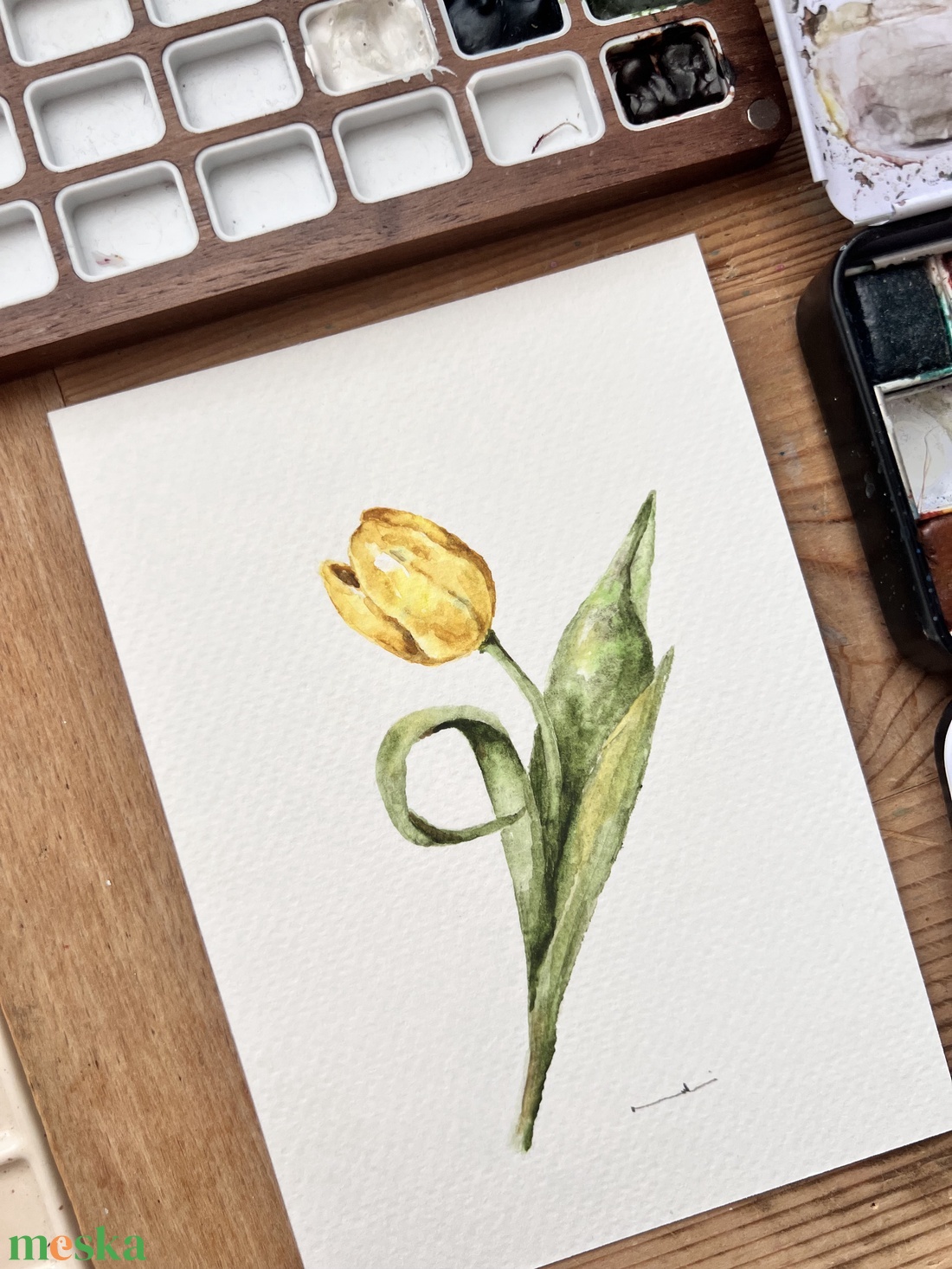 Eredeti akvarell tulipán virág  festmény - művészet - festmény - akvarell - Meska.hu