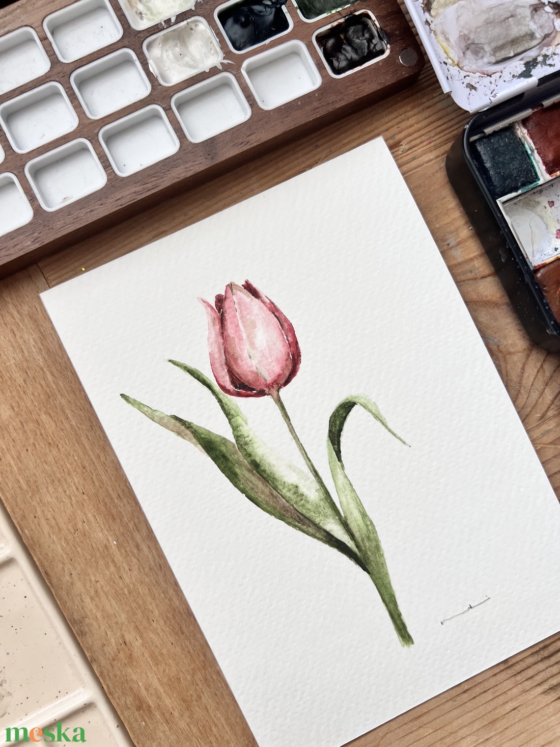Eredeti akvarell tulipán virág  festmény - művészet - festmény - akvarell - Meska.hu