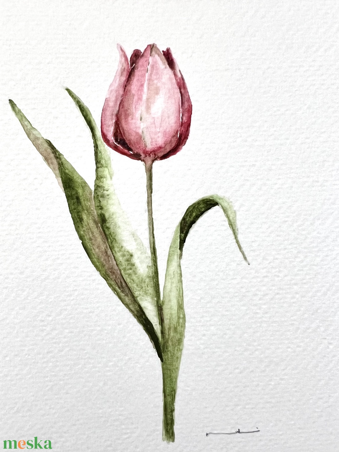 Eredeti akvarell tulipán virág  festmény - művészet - festmény - akvarell - Meska.hu