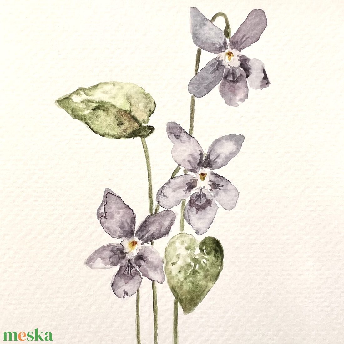 Eredeti akvarell  ibolya virág festmény - művészet - festmény - akvarell - Meska.hu