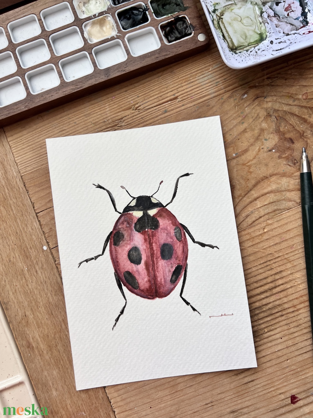 Eredeti akvarell katica festmény - művészet - festmény - akvarell - Meska.hu