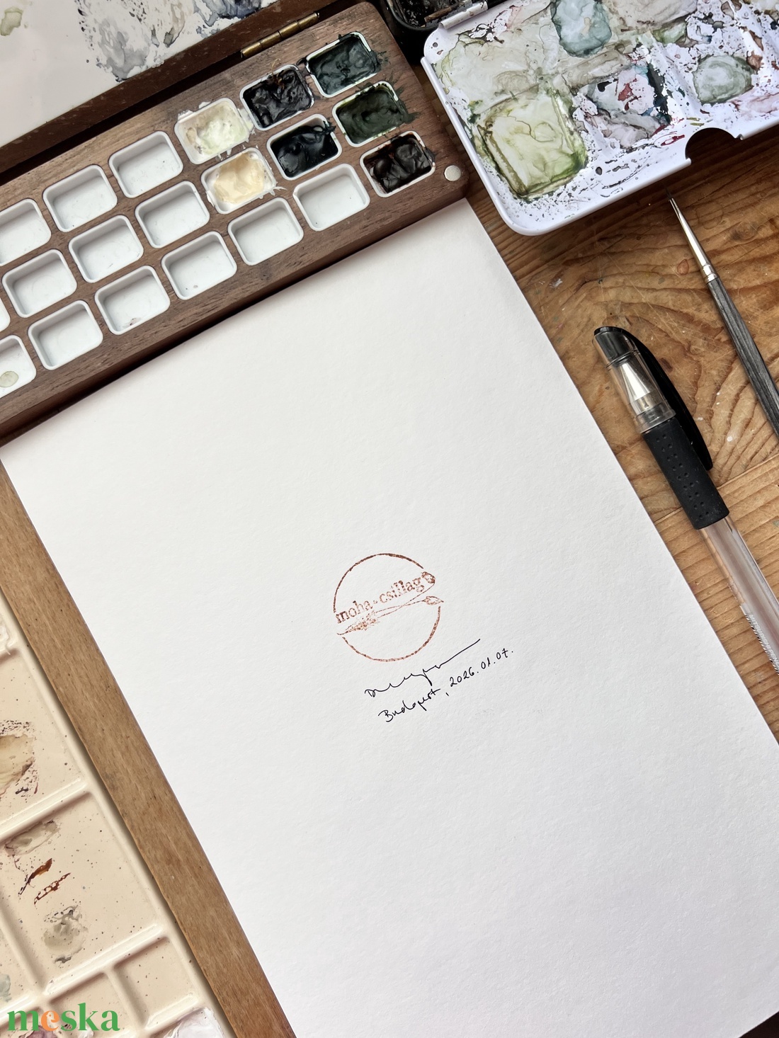 Kislány rókával az őszi erdőben - művészet - festmény - akvarell - Meska.hu