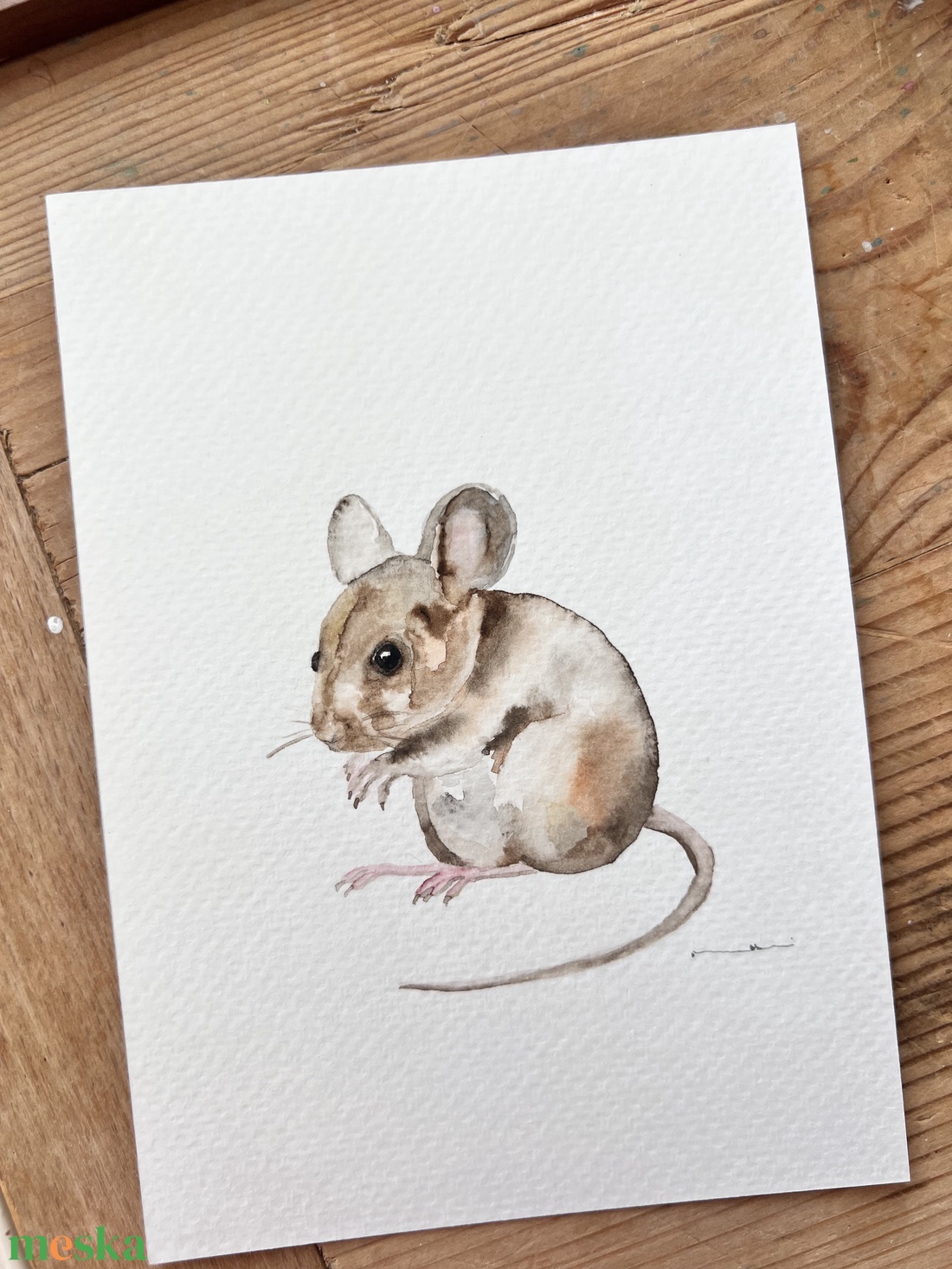 Eredeti akvarell egér festmény - művészet - festmény - akvarell - Meska.hu