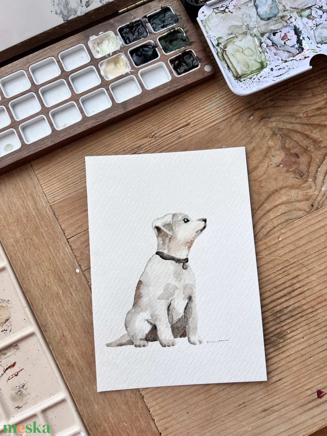 Akvarell kutyás festmény - művészet - festmény - akvarell - Meska.hu