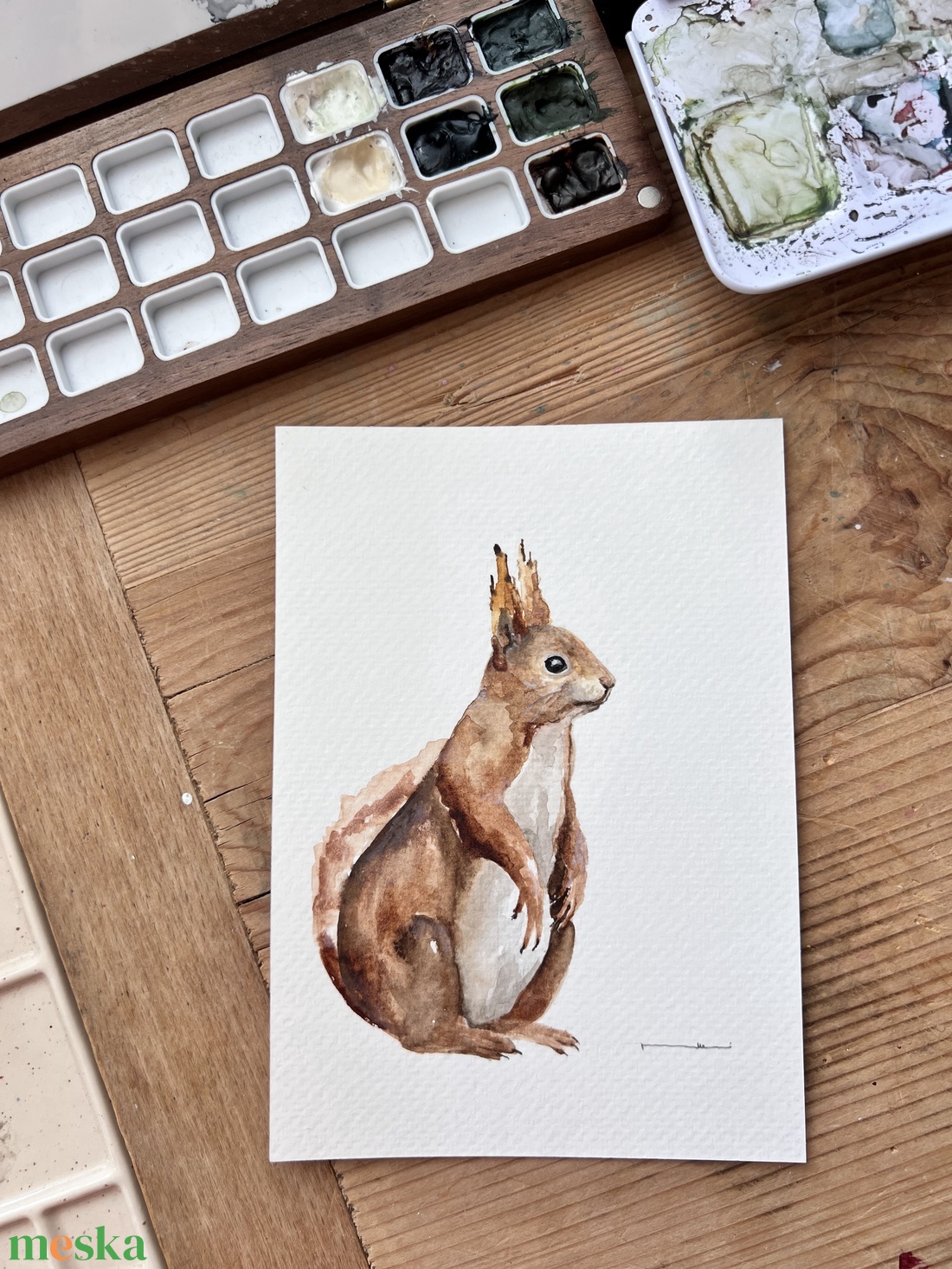 Eredeti akvarell mókus festmény - művészet - festmény - akvarell - Meska.hu