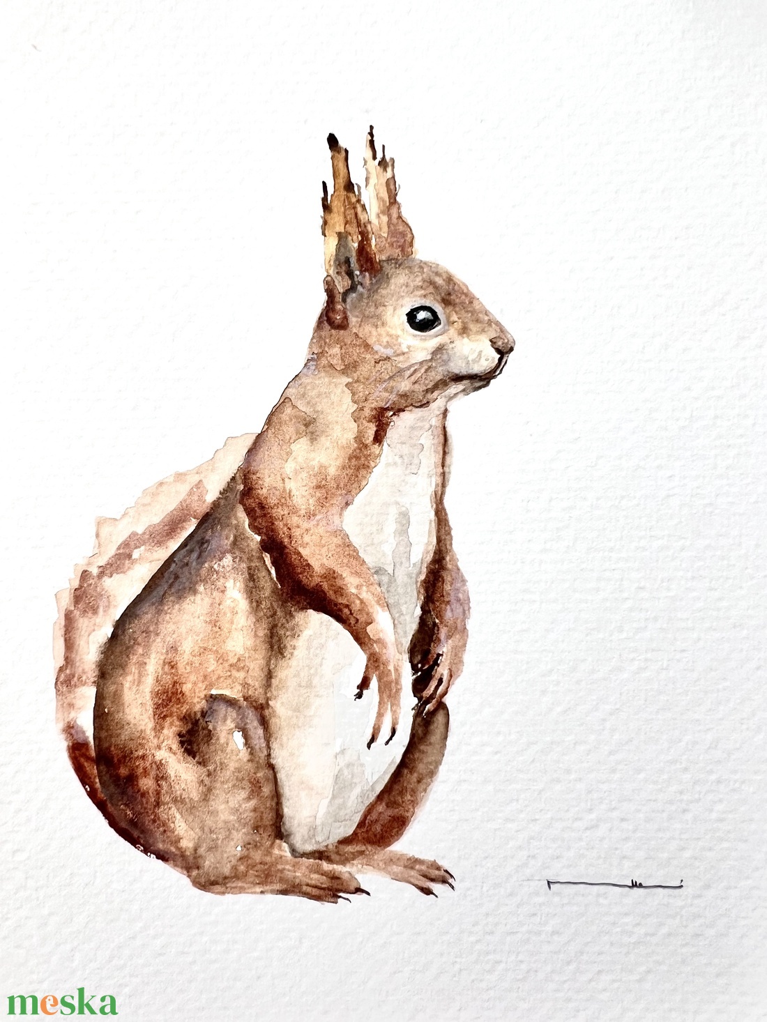 Eredeti akvarell mókus festmény - művészet - festmény - akvarell - Meska.hu