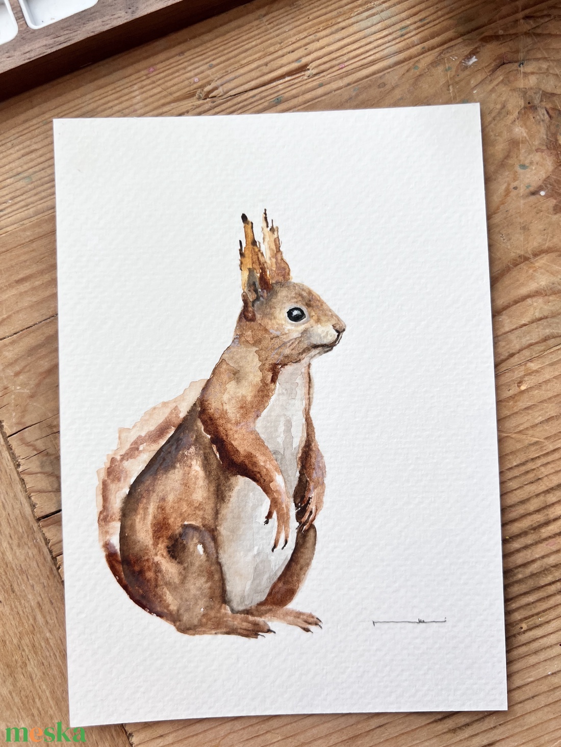 Eredeti akvarell mókus festmény - művészet - festmény - akvarell - Meska.hu