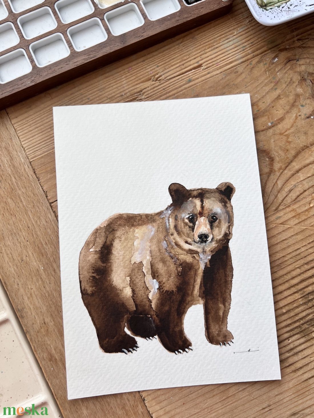 Eredeti akvarell mackó festmény - művészet - festmény - akvarell - Meska.hu