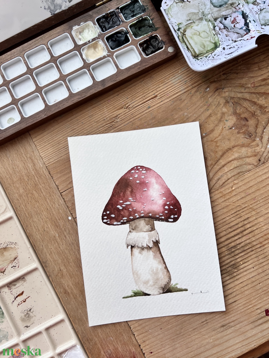Eredeti akvarell gomba festmény - művészet - festmény - akvarell - Meska.hu
