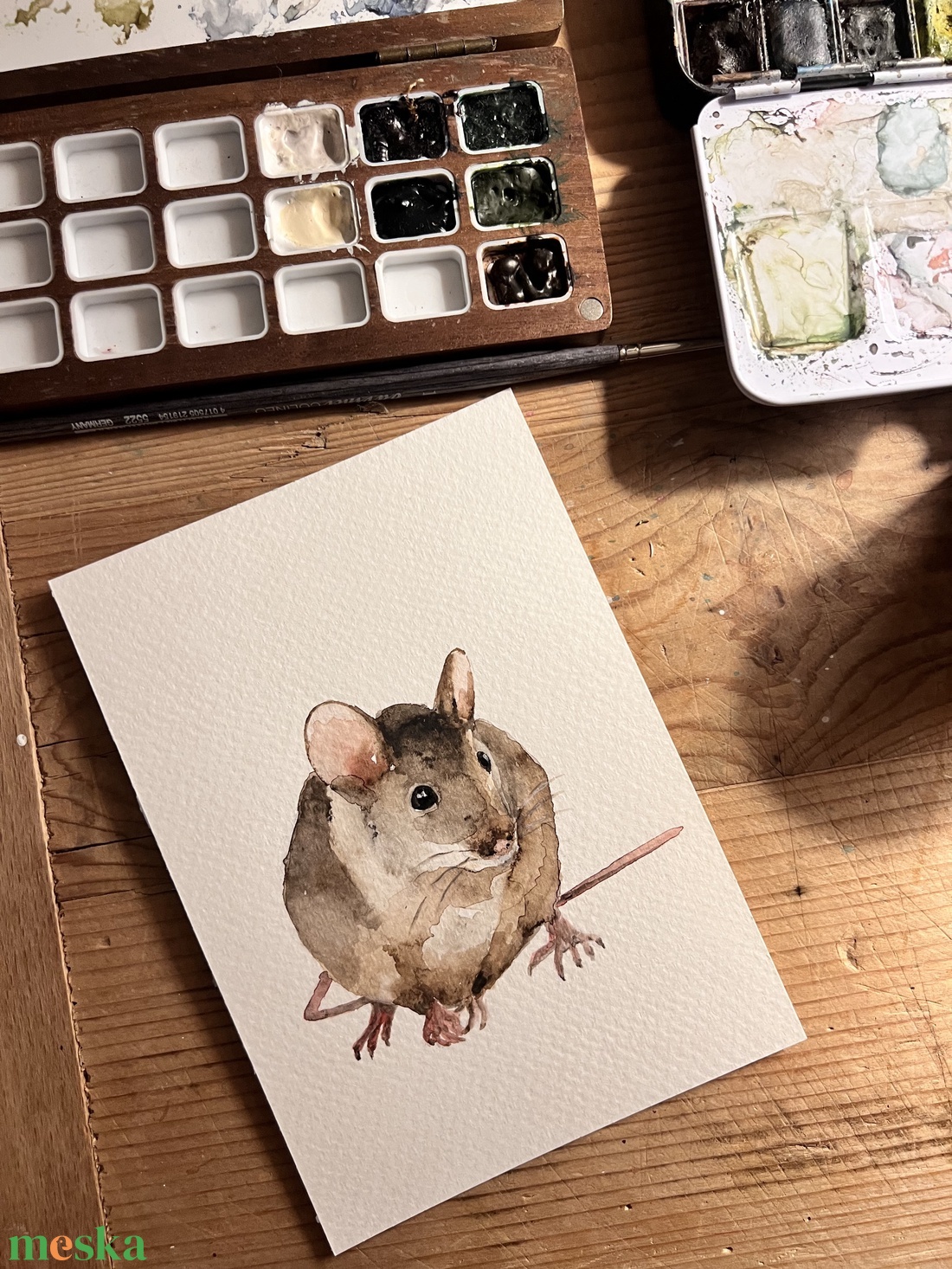 Eredeti akvarell egér festmény - művészet - festmény - akvarell - Meska.hu