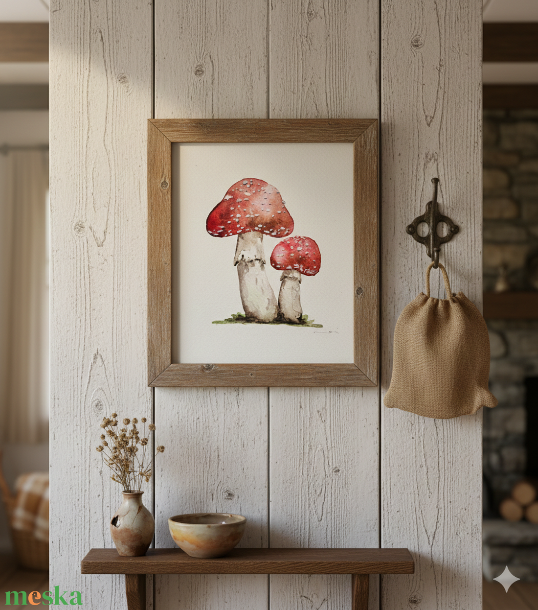Eredeti akvarell gomba pár festmény - művészet - festmény - akvarell - Meska.hu