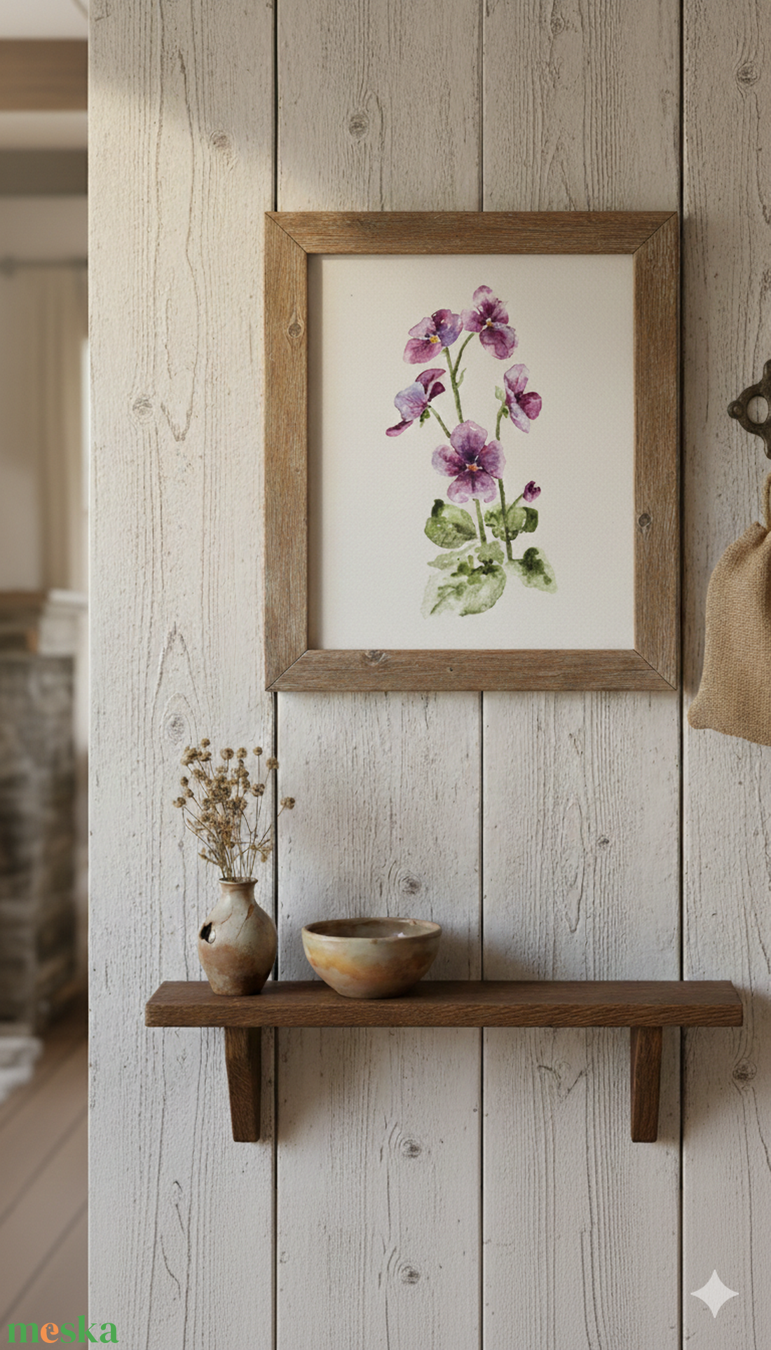 Eredeti akvarell árvácska virágos festmény - művészet - festmény - akvarell - Meska.hu