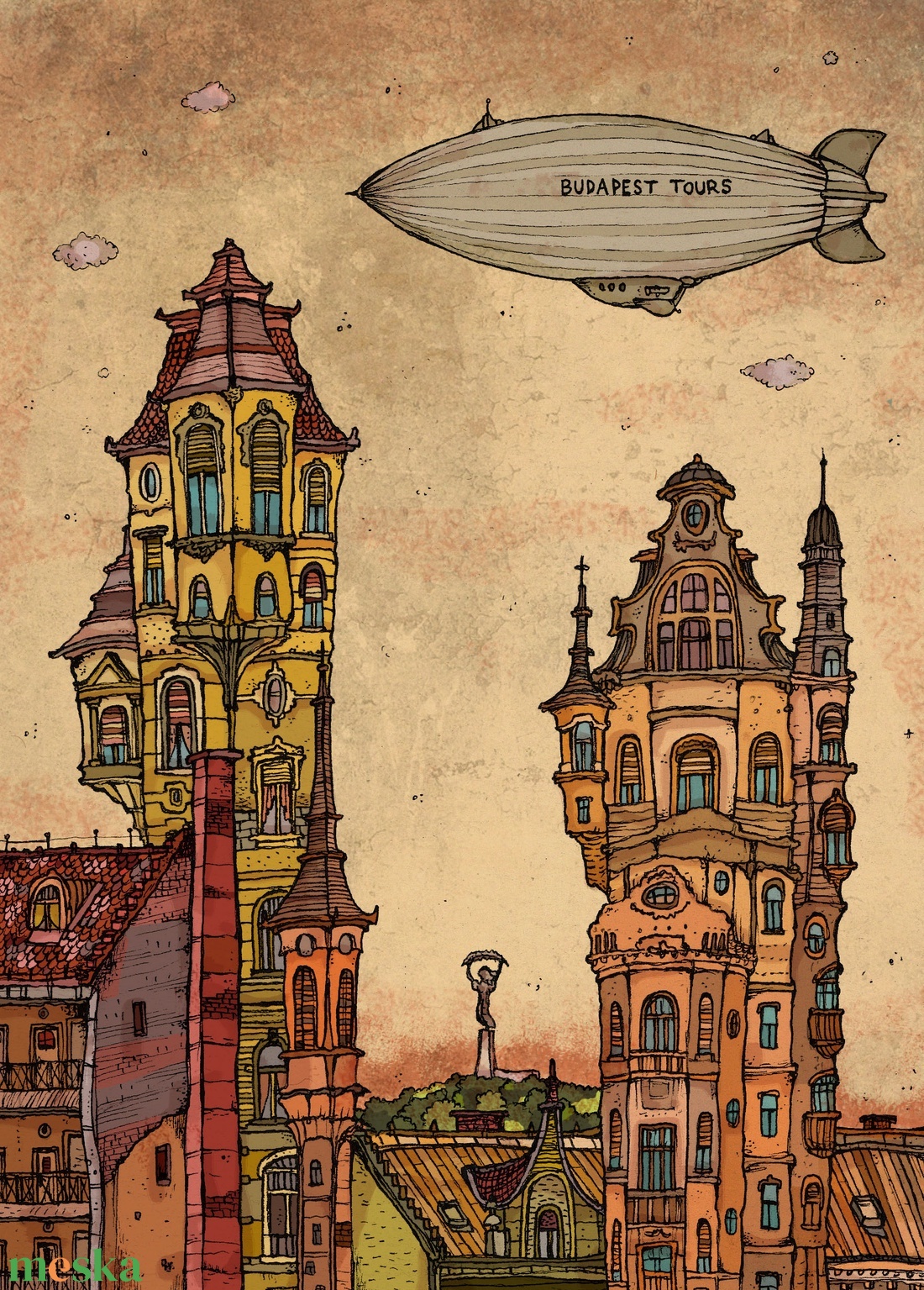 Budapest Tours - számozott művészi nyomat, print, A5 méretben - művészet - Meska.hu Budapest Tours - számozott művészi nyomat, print, A5 méretben - művészet - Meska.hu