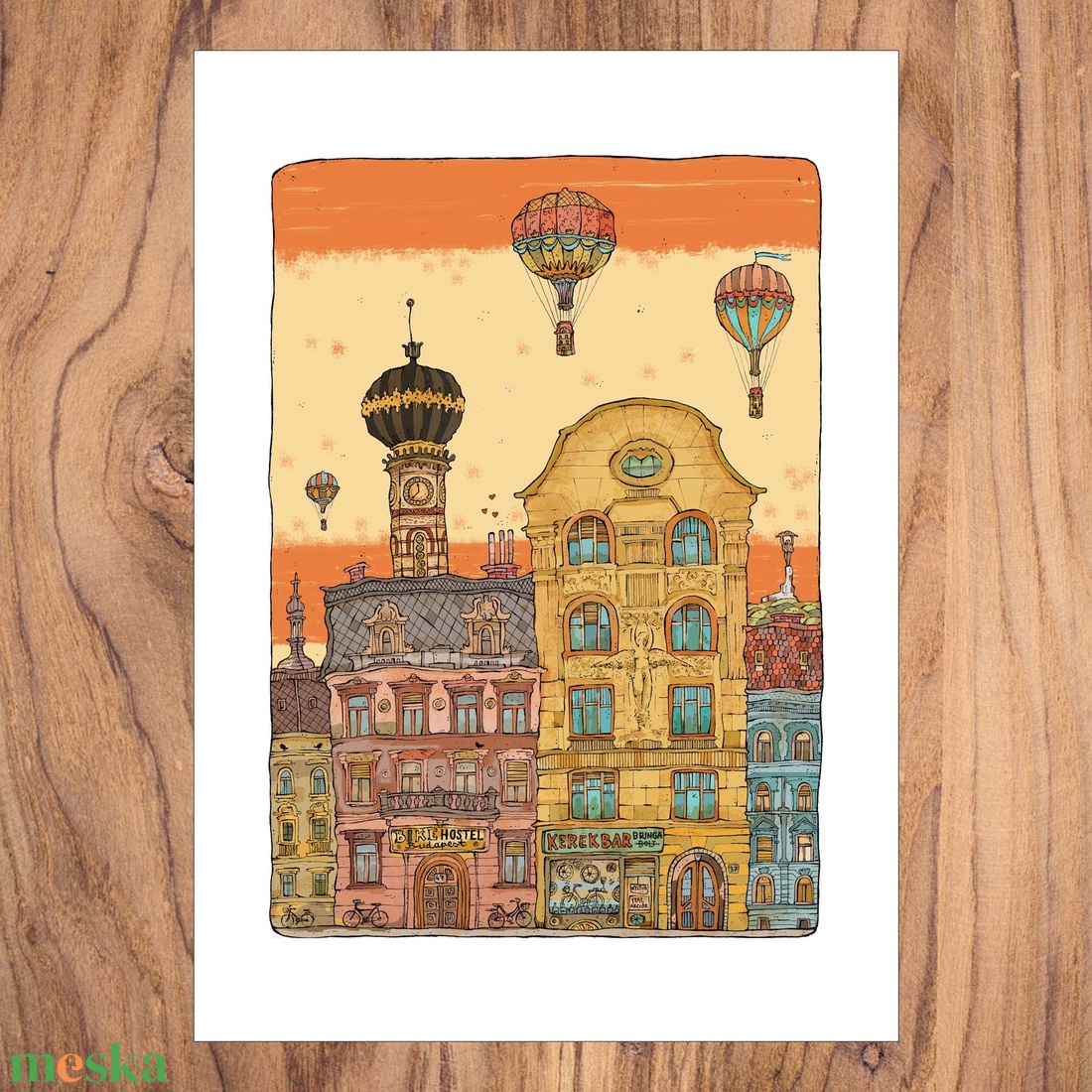 Kerék Bár - számozott művészi nyomat, print, saját grafikámról, A5 méretben - otthon & életmód - dekoráció - kép & falikép - kép & falikép - Meska.hu