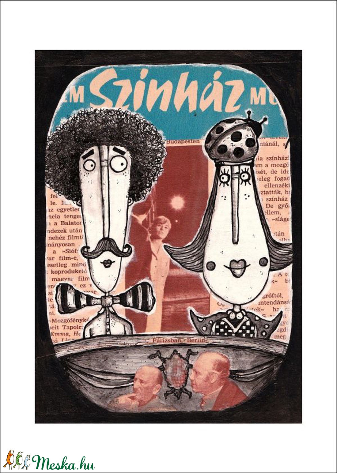 Egy páholyban, Illusztráció, számozott print, saját grafikámról, A5 - művészet - Meska.hu Egy páholyban, Illusztráció, számozott print, saját grafikámról, A5 - művészet - Meska.hu