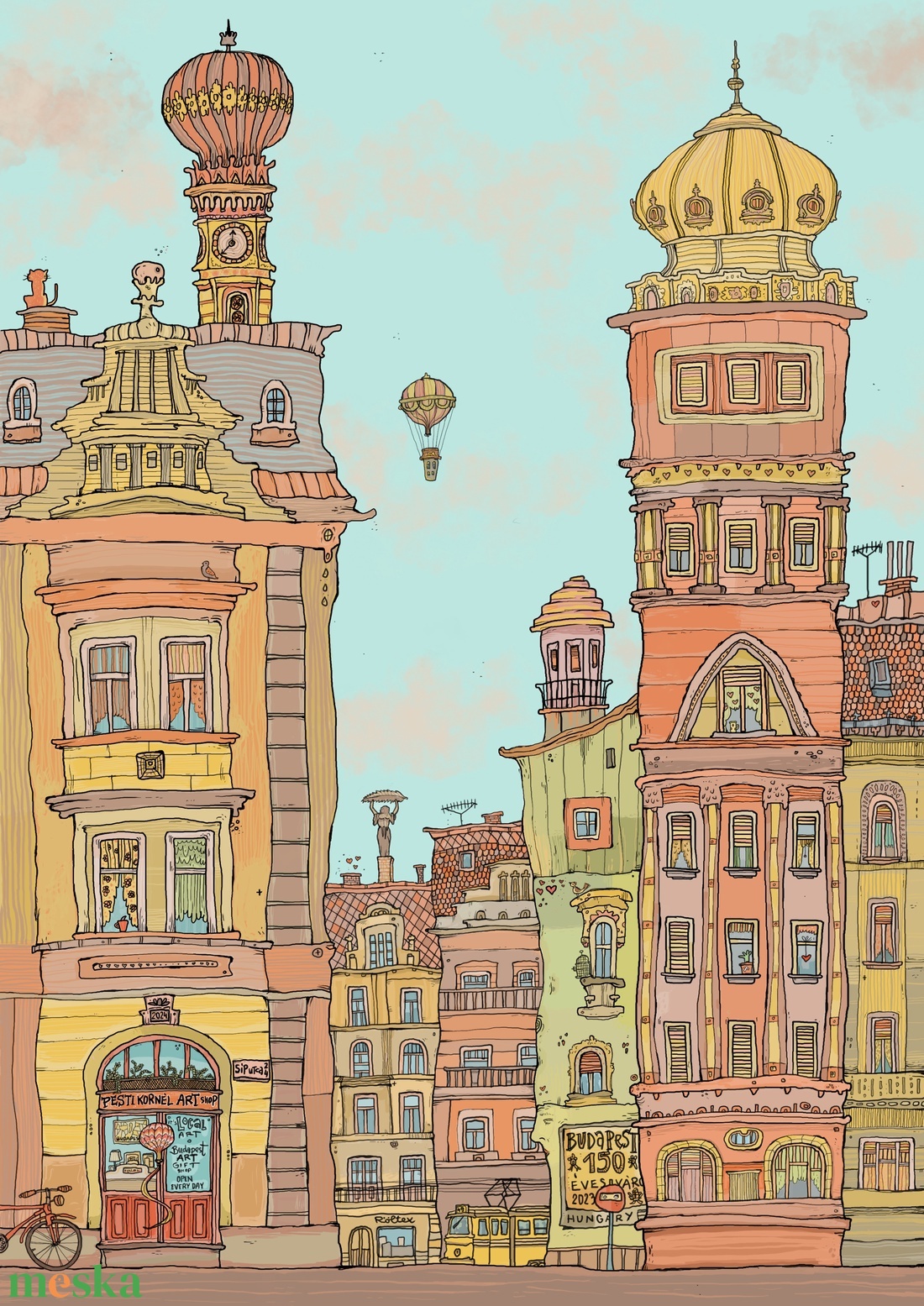 Budapest belvárosa - szignózott művészi nyomat, A4 - művészet - grafika & illusztráció - művészi nyomat - Meska.hu Budapest belvárosa - szignózott művészi nyomat, A4 - művészet - grafika & illusztráció - művészi nyomat - Meska.hu
