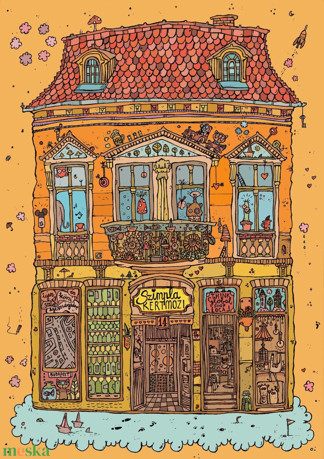 Szimpla kert - szignózott művészi nyomat, A4 - művészet - grafika & illusztráció - művészi nyomat - Meska.hu Szimpla kert - szignózott művészi nyomat, A4 - művészet - grafika & illusztráció - művészi nyomat - Meska.hu