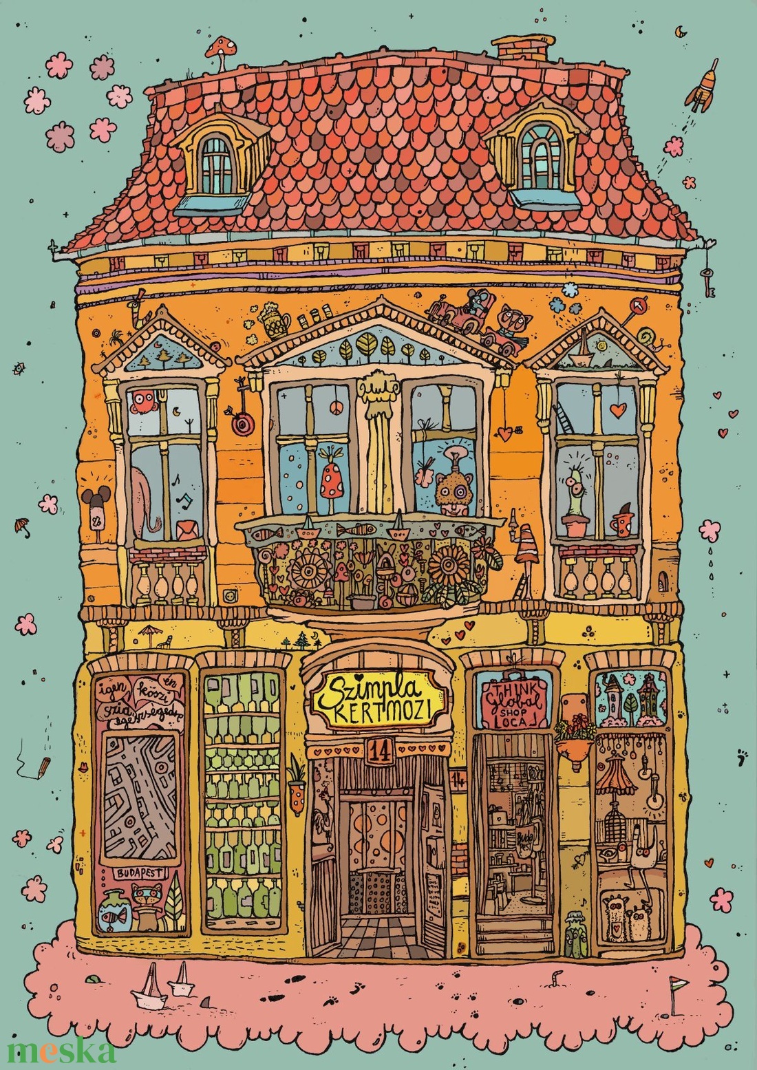 Szimpla kert - szignózott művészi nyomat, A4 - művészet - grafika & illusztráció - művészi nyomat - Meska.hu Szimpla kert - szignózott művészi nyomat, A4 - művészet - grafika & illusztráció - művészi nyomat - Meska.hu