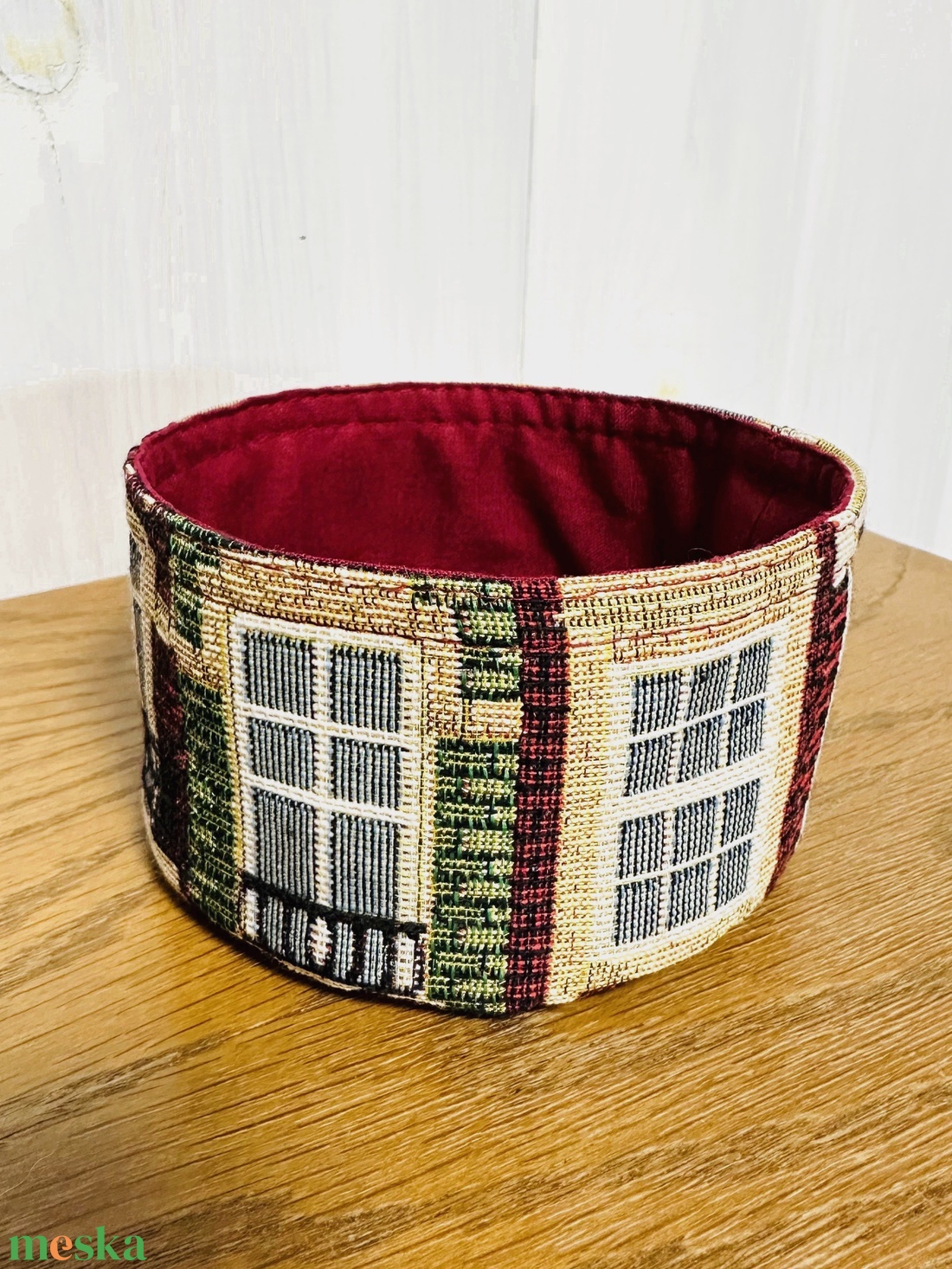 Textil doboz ablak mintával - otthon & életmód - tárolás & rendszerezés - doboz - Meska.hu