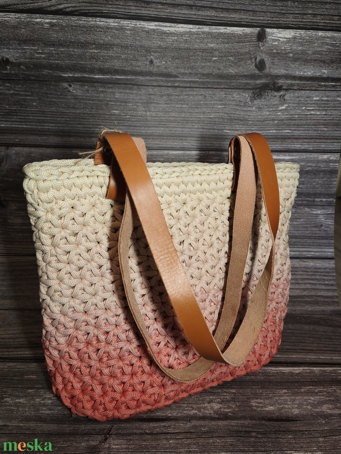 Ombre jázmin mintás táska - táska & tok - kézitáska & válltáska - vállon átvethető táska - Meska.hu