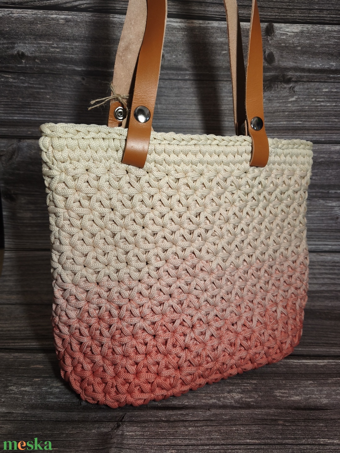 Ombre jázmin mintás táska - táska & tok - kézitáska & válltáska - vállon átvethető táska - Meska.hu