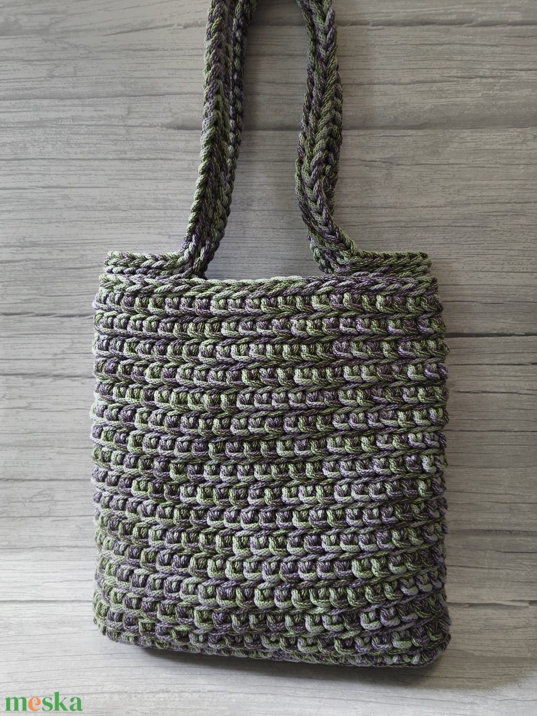 Horgolt válltáska - Tihany színben (limitált) - táska & tok - kézitáska & válltáska - válltáska - Meska.hu